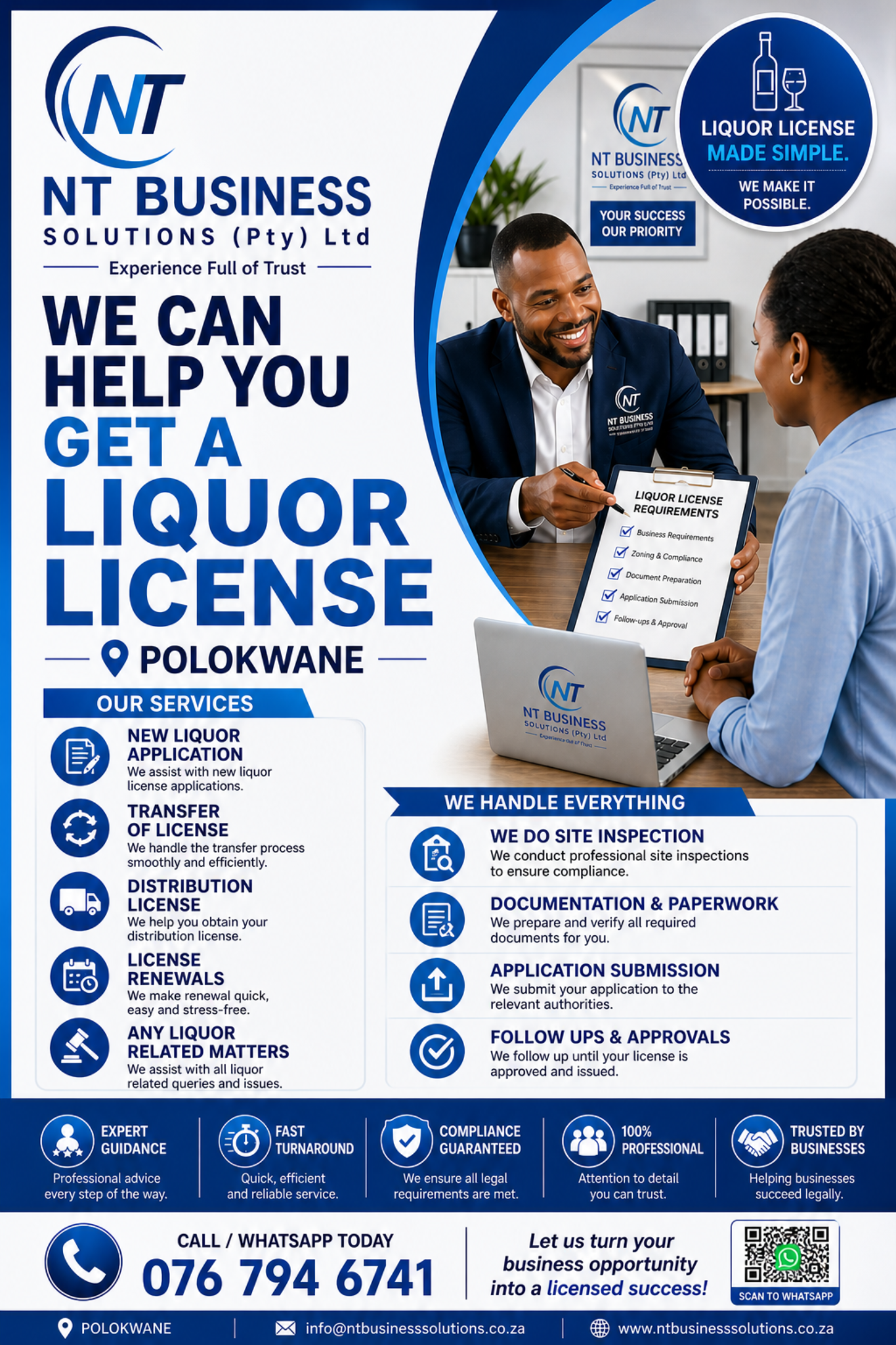 NT Business Solutions liquor licensing poster